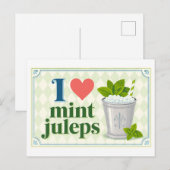 "Ich [Herz] Mint Juleps" Postkarte (Vorne/Hinten)