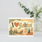 "Ich [Herz] Mode" Postkarte (Stehend Vorderseite)