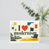 "Ich [Herz] Moderne" Postkarte (Stehend Vorderseite)