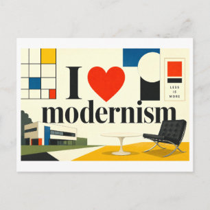 "Ich [Herz] Moderne" Postkarte