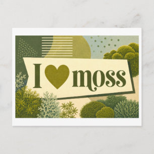 "Ich [Herz] Moos" Postkarte