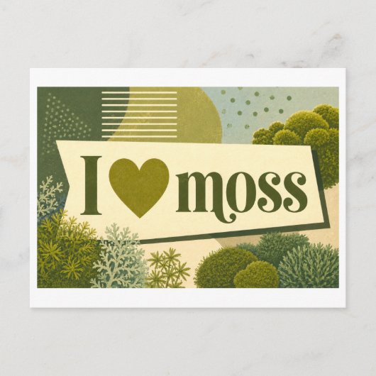 "Ich [Herz] Moos" Postkarte (Vorderseite)