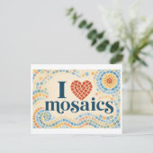 "Ich [Herz] Mosaiken" Postkarte (Stehend Vorderseite)