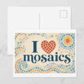 "Ich [Herz] Mosaiken" Postkarte (Vorne/Hinten)