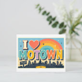 "Ich [Herz] Motown" Postkarte (Stehend Vorderseite)