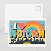 "Ich [Herz] Motown" Postkarte (Vorne/Hinten)