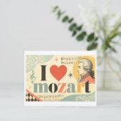 "Ich [Herz] Mozart" Postkarte (Stehend Vorderseite)