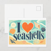 "Ich [Herz] Muscheln" Postkarte (Vorne/Hinten)