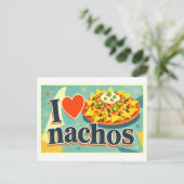 "Ich [Herz] Nachos" Postkarte (Stehend Vorderseite)