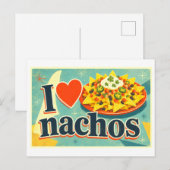 "Ich [Herz] Nachos" Postkarte (Vorne/Hinten)