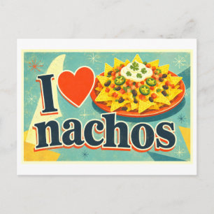 "Ich [Herz] Nachos" Postkarte