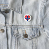 Ich Herz Norwegen gestörte gestrichene Herz-Fahne Button (Beispiel)