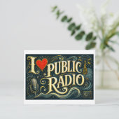 Ich [Herz] öffentliche Radiosender Postkarte (Stehend Vorderseite)