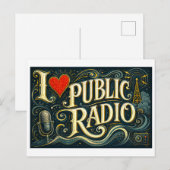 Ich [Herz] öffentliche Radiosender Postkarte (Vorne/Hinten)