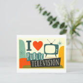 Ich [Herz] öffentliches Fernsehen Postkarte (Stehend Vorderseite)