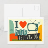 Ich [Herz] öffentliches Fernsehen Postkarte (Vorne/Hinten)