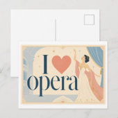 "Ich [Herz] Oper" Postkarte (Vorne/Hinten)