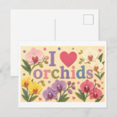 "Ich [Herz] Orchideen" Postkarte (Vorne/Hinten)