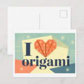 "Ich [Herz] Origami" Postkarte (Vorne/Hinten)