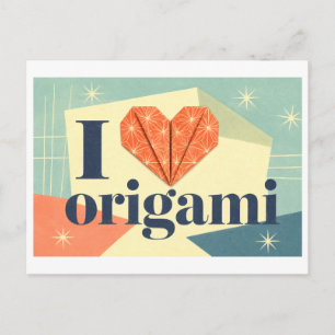 "Ich [Herz] Origami" Postkarte
