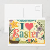 "Ich [Herz] Ostern" Postkarte (Vorne/Hinten)
