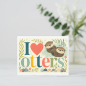 "Ich [Herz] Otter" Postkarte (Stehend Vorderseite)