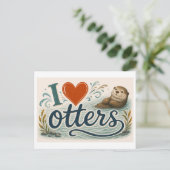 "Ich [Herz] Otter" Postkarte (Stehend Vorderseite)