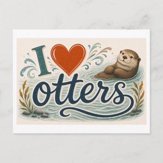 "Ich [Herz] Otter" Postkarte (Vorderseite)