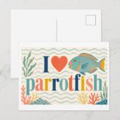 "Ich [Herz] Papageifisch" Postkarte (Vorne/Hinten)