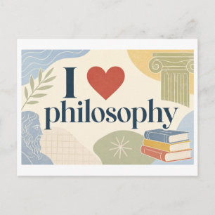 "Ich [Herz] Philosophie" Postkarte