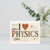 "Ich [Herz] Physik" Postkarte (Stehend Vorderseite)