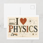 "Ich [Herz] Physik" Postkarte (Vorne/Hinten)