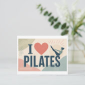 "Ich [Herz] Pilates" Postkarte (Stehend Vorderseite)