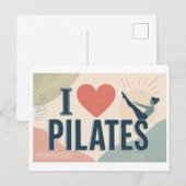 "Ich [Herz] Pilates" Postkarte (Vorne/Hinten)