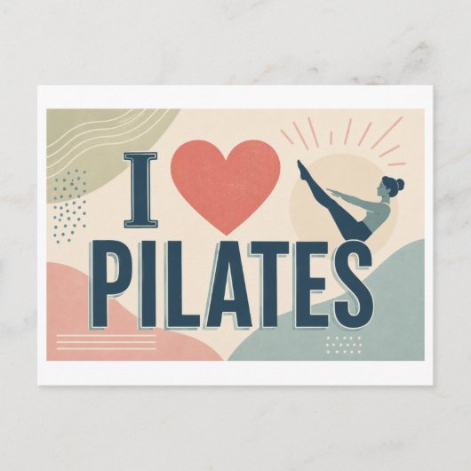 "Ich [Herz] Pilates" Postkarte (Vorderseite)