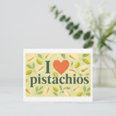 "Ich [Herz] Pistazien" Postkarte (Stehend Vorderseite)