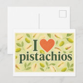 "Ich [Herz] Pistazien" Postkarte (Vorne/Hinten)