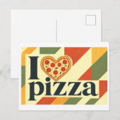 "Ich [Herz] Pizza" Postkarte (Vorne/Hinten)