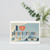 "Ich [Herz] Planetarien" Postkarte (Stehend Vorderseite)