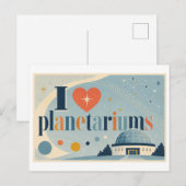 "Ich [Herz] Planetarien" Postkarte (Vorne/Hinten)