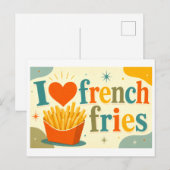 "Ich [Herz] Pommes frites" Postkarte (Vorne/Hinten)