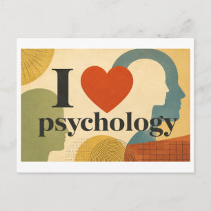 "Ich [Herz] Psychologie" Postkarte