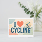 "Ich [Herz] Radfahren" Postkarte (Stehend Vorderseite)