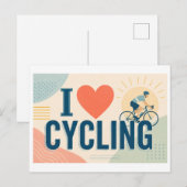"Ich [Herz] Radfahren" Postkarte (Vorne/Hinten)