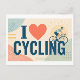 "Ich [Herz] Radfahren" Postkarte