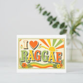 "Ich [Herz] Raggae" Postkarte (Stehend Vorderseite)