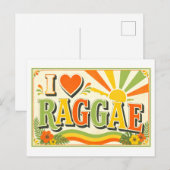 "Ich [Herz] Raggae" Postkarte (Vorne/Hinten)