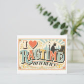 "Ich [Herz] Ragtime" Postkarte (Stehend Vorderseite)