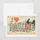 "Ich [Herz] Ragtime" Postkarte (Vorne/Hinten)