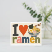"Ich [Herz] Ramen" Postkarte (Stehend Vorderseite)